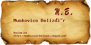 Muskovics Belizár névjegykártya
